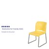 Flash Furniture Yellow Plastic Stack Chair, PK5 5-RUT-238A-YL-GG